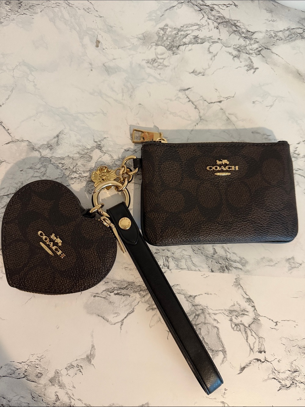 Coach Wristlet and Heart Pouch